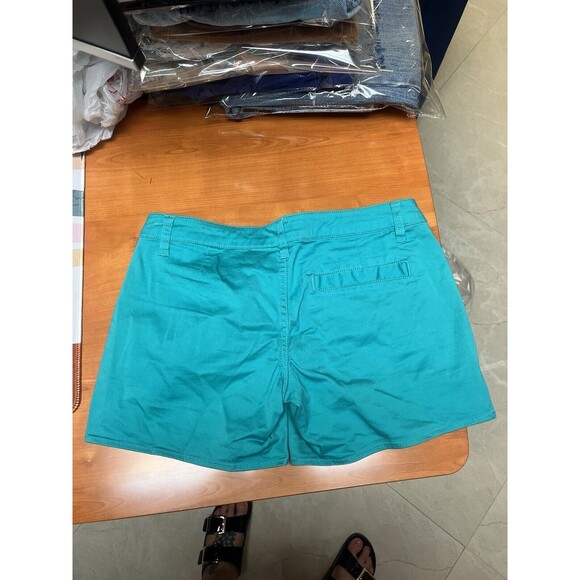 Volcom Women's size 0‎ / 24 Turquoise Teal Aqua Blue Chino Shorts Frochickie V5 - Picture 2 of 9